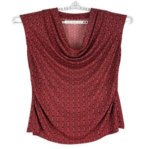 Worthington Women's Sleeveless Print Blouse Size 2X Red Plus Size